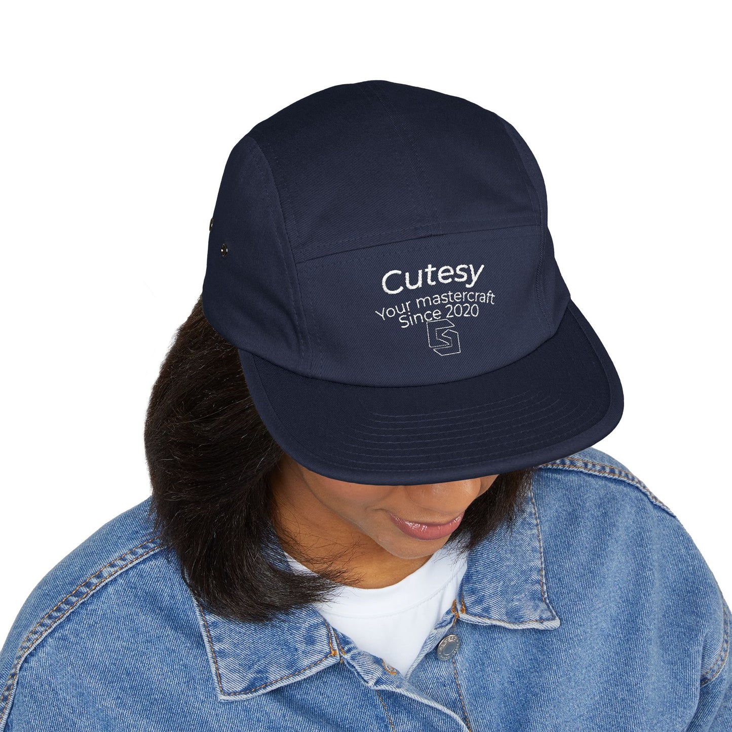 Cutesy Crest 5-Panel Cap — Navy (Since 2020 Embroidery)