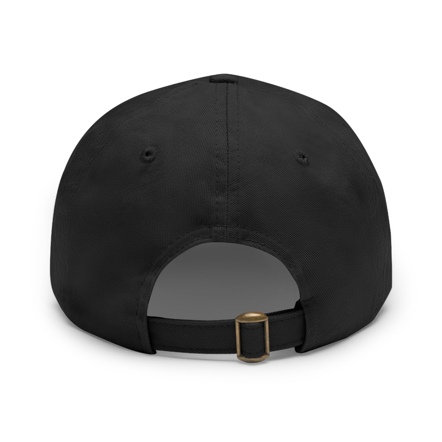 Cutesy Leather Patch Dad Hat — Black (Monochrome Monogram)