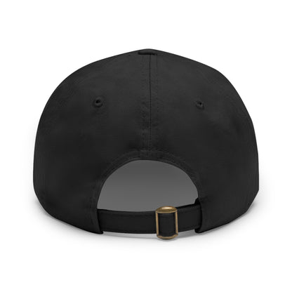 Cutesy Leather Patch Dad Hat — Black (Monochrome Monogram)